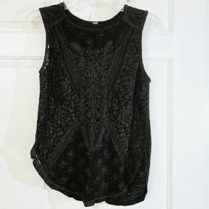 Free People crochet lace front tank top